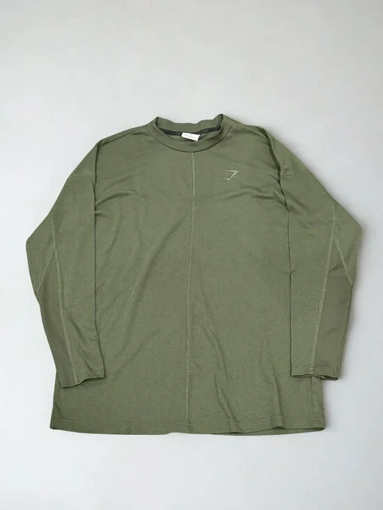 Gymshark Training Long Sleeve Top - Deep Olive Green - Small - Picture 4 of 12